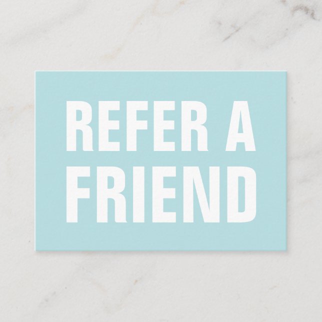 Minimalistiskt trendig refererar till en pastellbl rabattkort (Framsida)