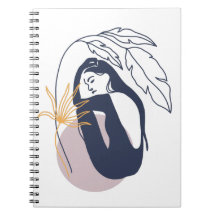 Minimalistiskt Tropical Boho Woman i Blue