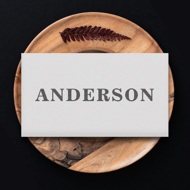 Minimalistiskt tunt Grått Visitkort (Minimalist Thin Striped Gray Business Card)