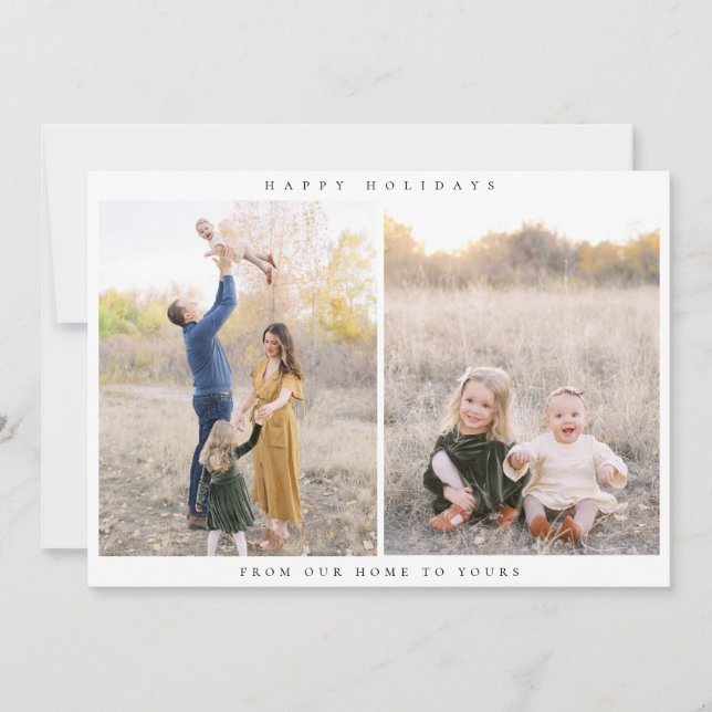 Minimalistiskt två foto-Helgdag Julkort (Framsida)