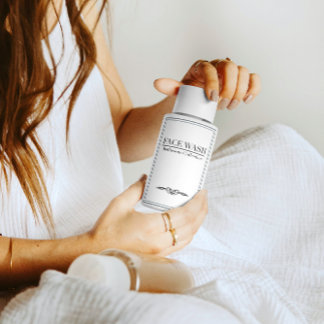 Minimalistiskt Tvätta av Ansikte-etikett Mat Etikett