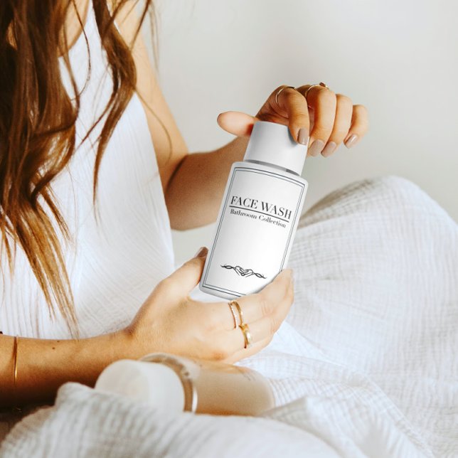 Minimalistiskt Tvätta av Ansikte-etikett Mat Etikett (Skapare uppladdad)