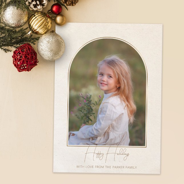 Minimalistiskt typografi av Helgdag Guld Arch Julkort (Skapare uppladdad)