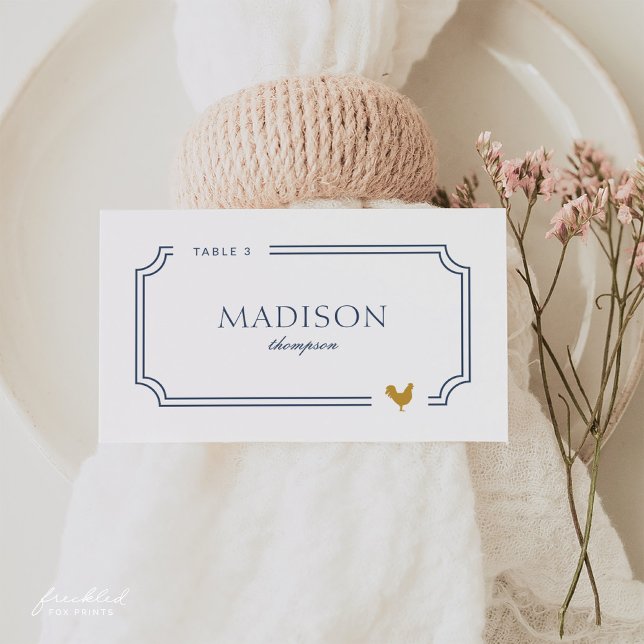 Minimalistiskt typografiskt platskort med målikon placeringskort (Minimalist Typographic Place Card with Meal Icon)