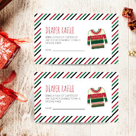 Minimalistiskt ugly Sweater Diaper Raffle Tilläggskort