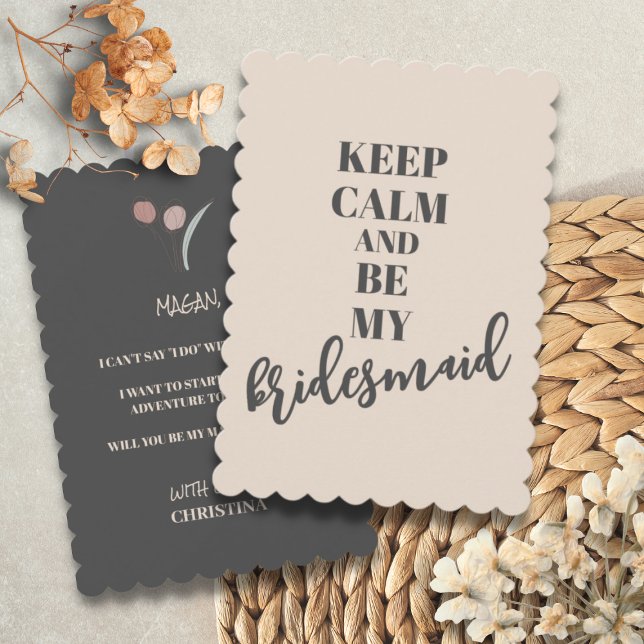 Minimalistiskt, unikt Bridesmaid-Frieri kort (Skapare uppladdad)