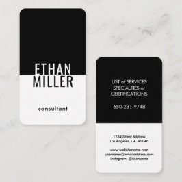 Minimalistiskt unikt, modernt, svart och vitt Lodr Visitkort