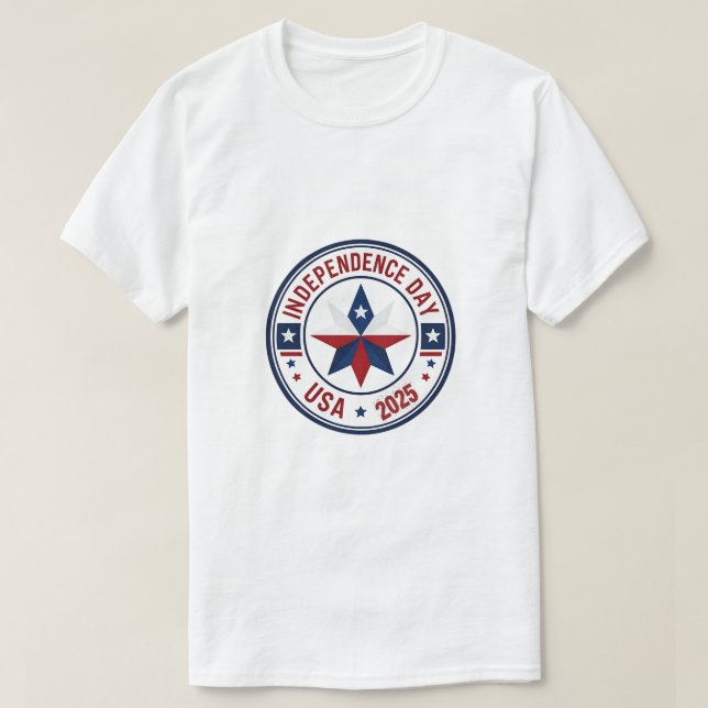 Minimalistiskt USA-märke - Independence day 2025 T Shirt (Design framsida)