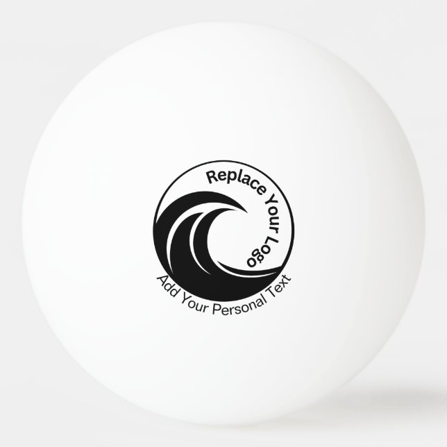 Minimalistiskt utbyte av logotyp & Anpassad text  Pingisboll (Framsidan)