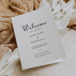 Minimalistiskt utfällt Bröllop Program