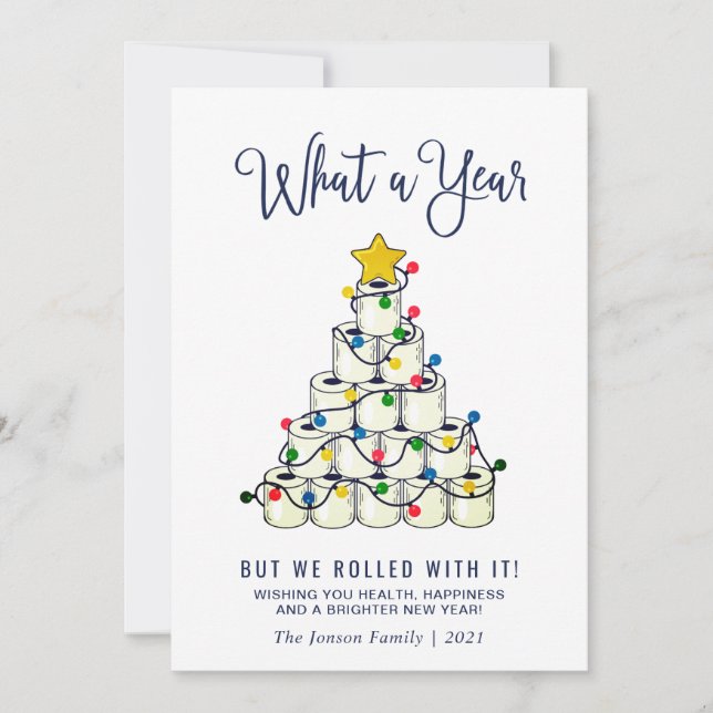 Minimalistiskt vad per år jul Hälsning Julkort (Framsida)