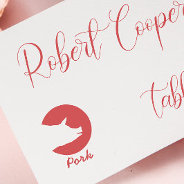 Minimalistiskt val av måltid för Gris Bröllop Stämpel