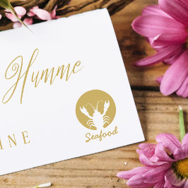 Minimalistiskt val av måltid för skaldjur i Bröllo Stämpel