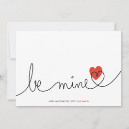 Minimalistiskt Valentine-kort för modern Anpassnin Julkort