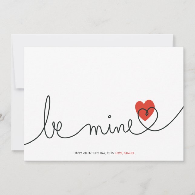 Minimalistiskt Valentine-kort för modern Anpassnin Julkort (Framsida)