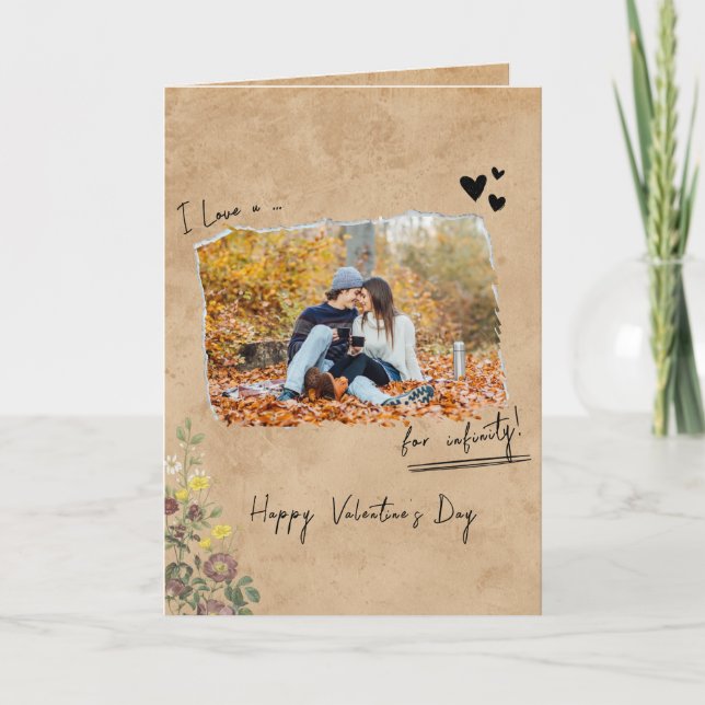 Minimalistiskt Valentines day par Kärlek du 2 Phot Kort (Framsida)