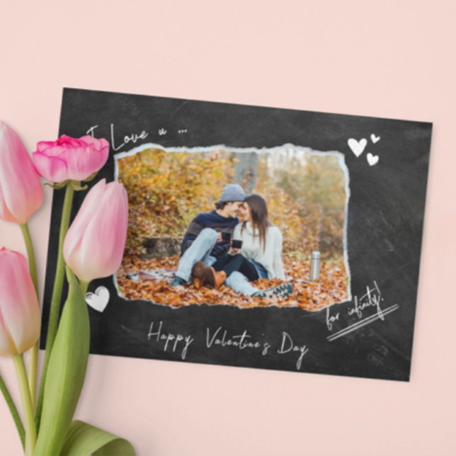 Minimalistiskt Valentines day par Kärlek u Photo G Julkort (Minimalist Valentines Day Couple Love u Photo Grey Holiday Card)