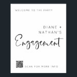 Minimalistiskt välkomnande till vår Förlovning QR- Poster<br><div class="desc">Elegantens enkla välkomsttecken kommer att vara underbart för förlovning firande. Undertecknet kan vara personlig med bridens och gruppens namn och QR-kodlänk. Du kan också ändra teckensnitt och bakgrundsbild eller lägga till ett pars färg eller någon annan bild i bakgrunden.</div>