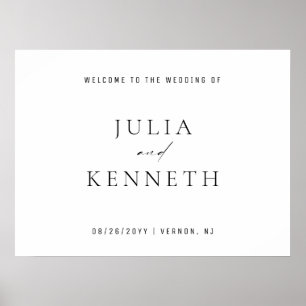 Minimalistiskt välkomsttecken för Elegant bröllop Poster