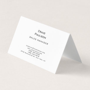 Minimalistiskt vanligt, klassiskt, svart och vitt visitkort