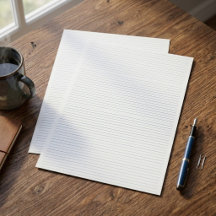 Minimalistiskt vanligt linjerat brevpapper med lin