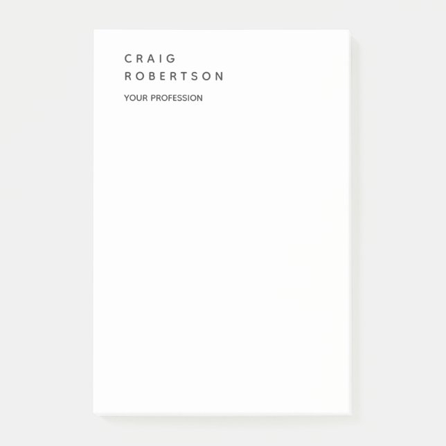 Minimalistiskt vanligt modernt Vit-Trendig Post-it Block (Framsida)