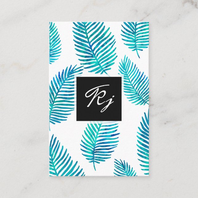 Minimalistiskt vattenfärgsblad visitkort (Framsida)