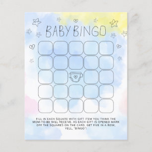 Minimalistiskt vattenfärgsblått babybabylåda
