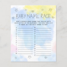 Minimalistiskt vattenfärgsblått Namn babyskor