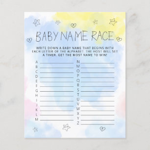 Minimalistiskt vattenfärgsblått Namn babyskor
