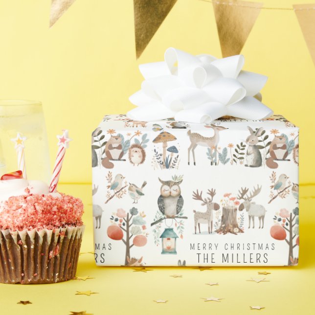 Minimalistiskt vattenfärgsjaktdjur presentpapper (Födelsedagsfest)