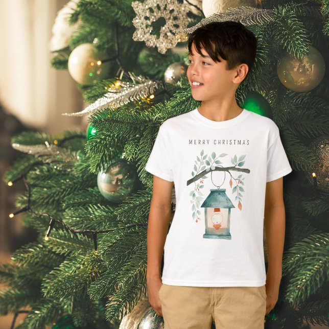 Minimalistiskt vattenfärgsmönster för God jul T Shirt (Skapare uppladdad)