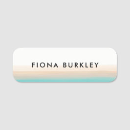 Minimalistiskt vattenfärgspenseldrag namnbricka