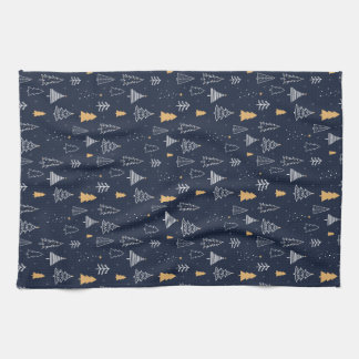 Minimalistiskt vinter Julgran Mönster Kökshandduk