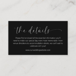 Minimalistiskt visitkort för information om Bröllo Tilläggskort