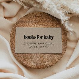 Minimalistiskt visitkort för kraftbabydusch i bok