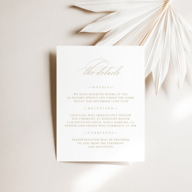 Minimalistiskt visitkort för vit Bröllop-informati Inbjudningar (Minimalist White Wedding Details Enclosure Card)