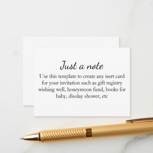 Minimalistiskt visitkort i modern Bröllop Tilläggskort (Fram/Back In Situ)