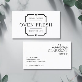 Minimalistiskt Vit bakverk Chef Bakery Visitkort