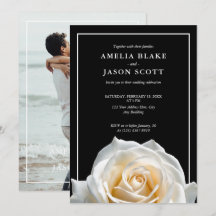 Minimalistiskt Vit ros om svartbröllop