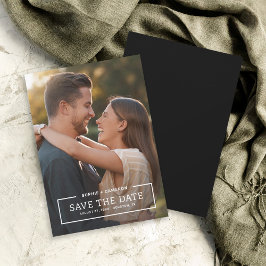 Minimalistiskt Vita fotot i Gräns sparar datumkort Spara Datumet