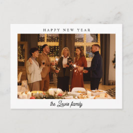 Minimalistiskt Vita Gott nytt år-foto Vykort