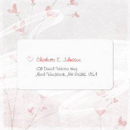 Minimalistiskt Vita hjärtans dag Cute Red Heart Adressetikett