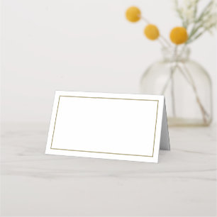 Minimalistiskt Vita- och Guld-Bröllop-platskort Placeringskort