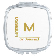 Minimalistiskt Vita och Guld Personlig Bridesmaid