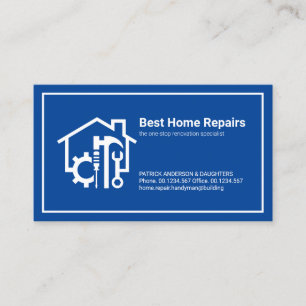 Minimalistiskt Vita Ram Handyman Verktyg Home Visitkort