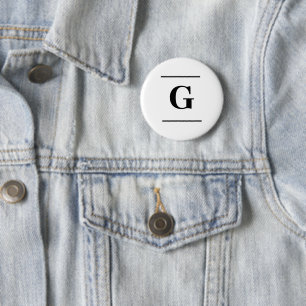 Minimalistiskt vitt enkelt monogram knapp