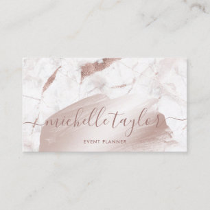 Minimalistiskt, vitt marble ro guld namnteckning s visitkort