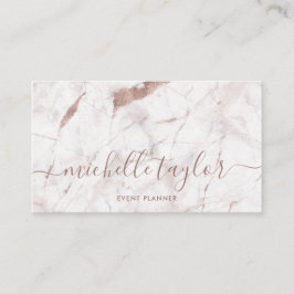 Minimalistiskt, vitt marble ro guld namnteckning s visitkort