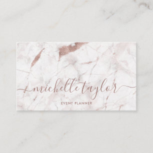 Minimalistiskt, vitt marble ro guld namnteckning s visitkort